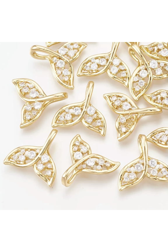 20x Whale Dolphin Tail Luck Rhinestone Charm Pendant Mermaid Necklace Jewelry