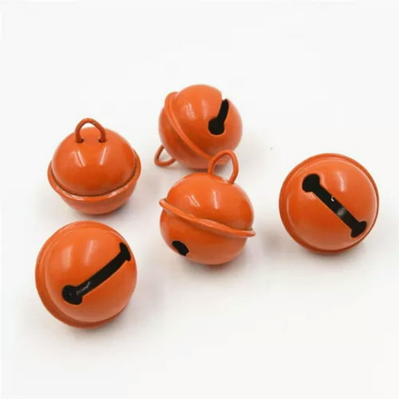 U8MO 22mm Candy Color Jingle Bell Dangle Charms Pendant Jewelry Making DIY Pet Bell-Orange-4pcs