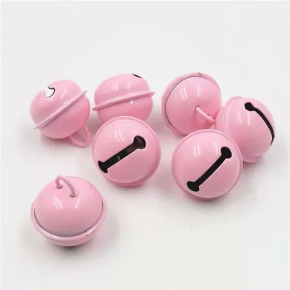 U8MO 22mm Candy Color Jingle Bell Dangle Charms Pendant Jewelry Making DIY Pet Bell-pink-4pcs