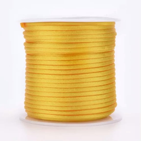 U8MO 23m/roll Nylon Thread Rattail Satin Cord Chinese Knot Jewelry Craft String 2mm-Gold