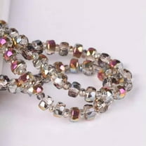 U8MO 24inch Strand Faceted Crystal Glass 6mm Rondelle and 3x2mm Spacer Craft Beads-Half Purple