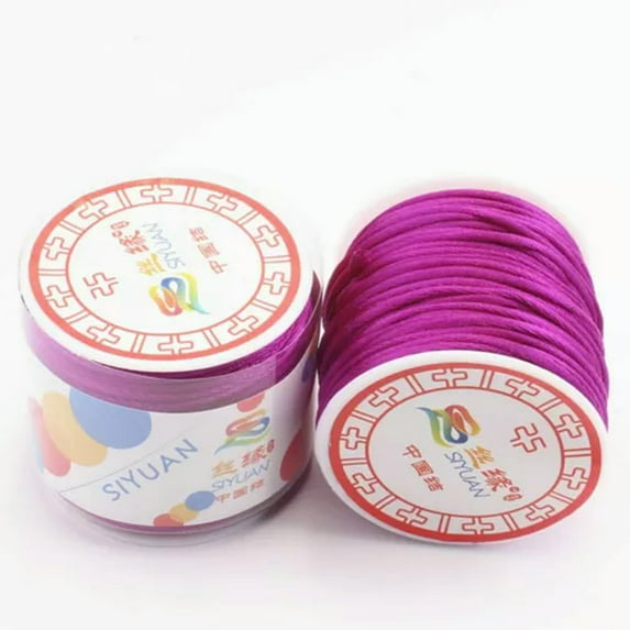 U8MO 25 Meters Nylon Chinese Satin Silk Knot Cord 2.5mm RATTAIL Thread Necklace Spool-Hot Pink