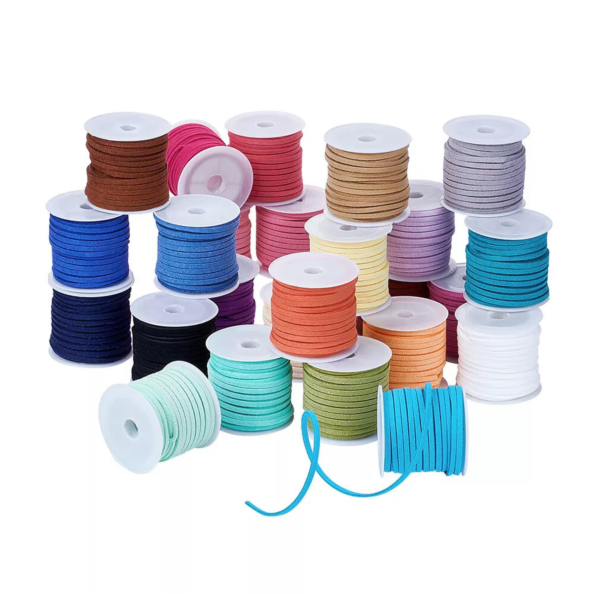 U8MO 25 Roll Faux Suede Lace Cord Beading jewelry Thread For Bracelet Making 3x1.5mm