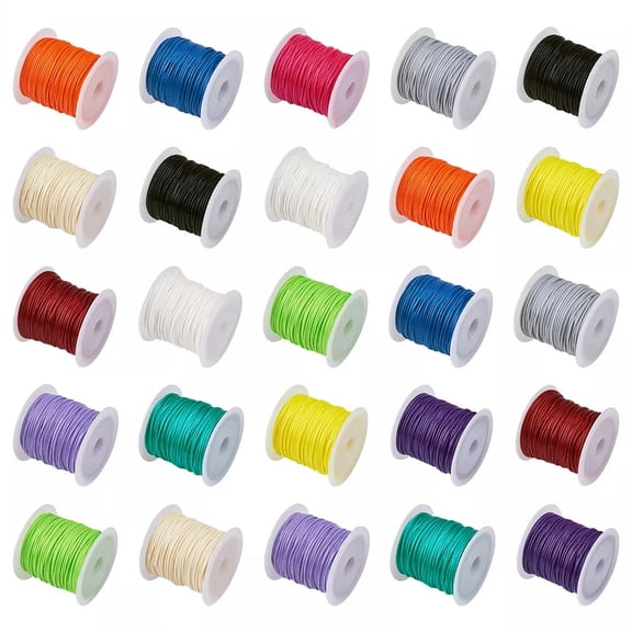 U8MO 25 Roll Waxed Polyester Cords Jewelry Beading Thread Sewing Bracelet String 1mm