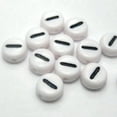 thumbnail image 1 of U8MO 250 Black in white Acrylic Alphabet Letter Coin Beads 4X7mm Pick Your Letter-I, 1 of 9