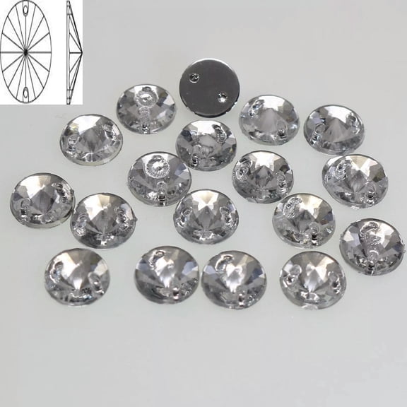 U8MO 250 Clear Flatback Acrylic Round Rivoli Sewing Rhinestone Button 8mm Sew on bead