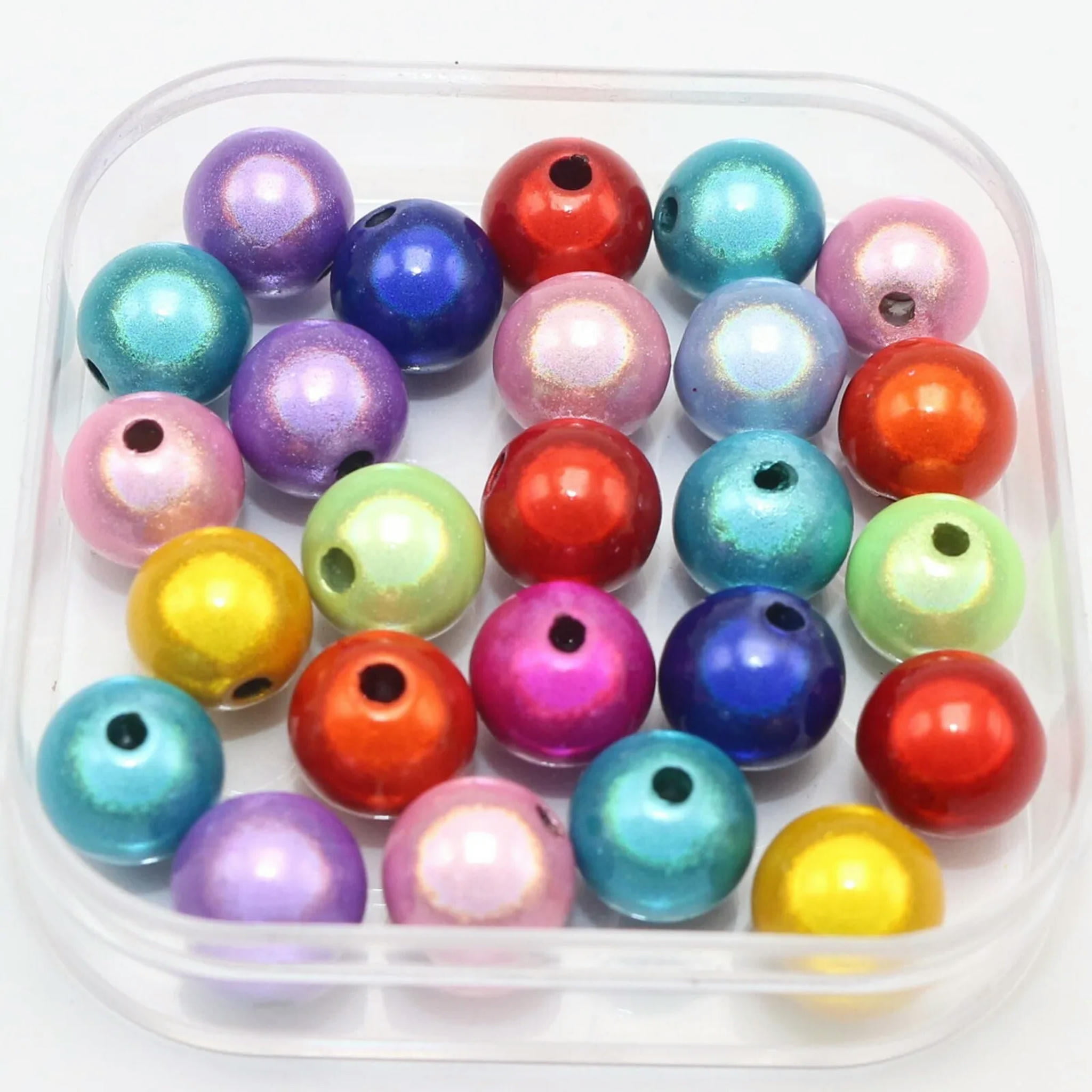 U8MO 250 Mixed Color 3D Illusion Acrylic Miracle beads 10mm Spacer Beads