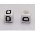 thumbnail image 1 of U8MO 250 White with Black Acrylic Alphabet Letter "A-Z" Acrylic Cube Pony Beads 6X6mm-D, 1 of 7
