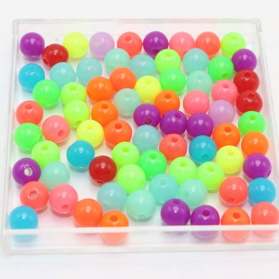 U8MO 2500 Mixed Neon Color Acrylic Round Beads 6mm Smooth Ball Spacer Freeshipping