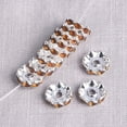 thumbnail image 1 of U8MO 25pcs Flat Round Rondelle 12mm Crystal Glass Rhinestone Metal Loose Spacer Beads-Brown, 1 of 3