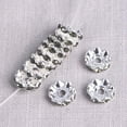 thumbnail image 1 of U8MO 25pcs Flat Round Rondelle 12mm Crystal Glass Rhinestone Metal Loose Spacer Beads-Gray, 1 of 3