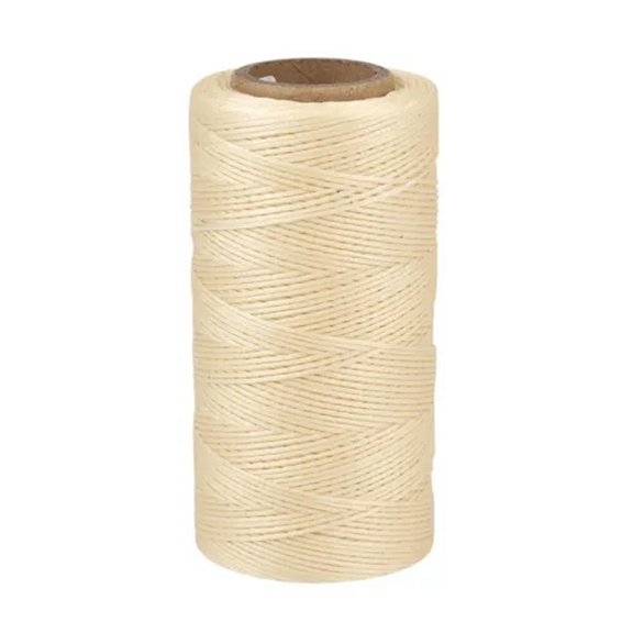 U8MO 260m/roll Flat Waxed Polyester Cords Sewing String Jewelry Craft Threads 1x0.3mm-#Creamy White
