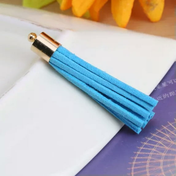 U8MO 2pcs 5cm Handwork Tassel Trim Craft Jewelry Making DIY Accessory Pendant-1# sky blue