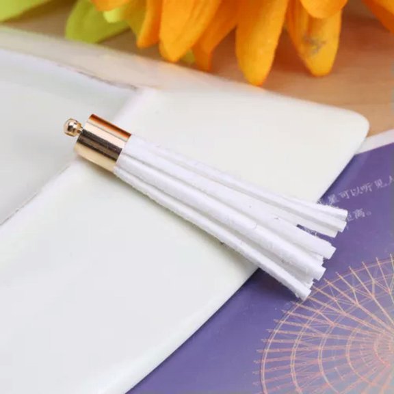 U8MO 2pcs 5cm Handwork Tassel Trim Craft Jewelry Making DIY Accessory Pendant-5# white