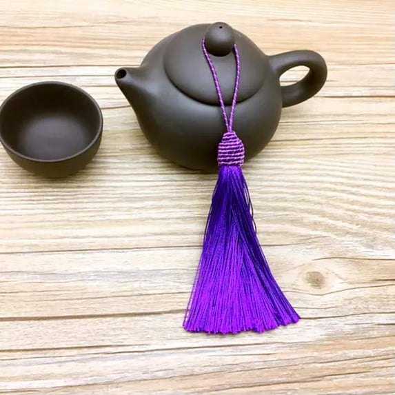 U8MO 2pcs Ice Silk Thread Cap Tassel Trim Craft Jewelry DIY Earrings tassels Pendants-Purple-2pcs