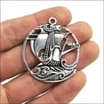 thumbnail image 1 of U8MO 3/10/30/100pc retro style Pirate ship alloy charms pendants 43x38mm-ancient silver-3pcs, 1 of 5