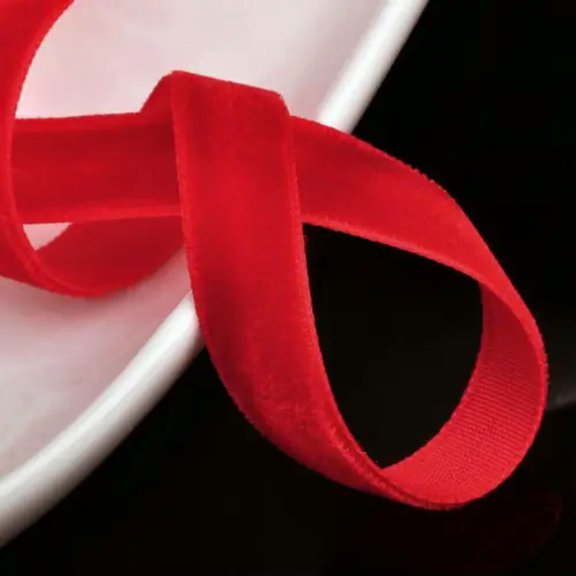 U8MO 3/8" 10mm Solid Flocked Velvet Ribbon lot Sewing Trim 10 yards / 200 yards-11# Red-200 yards