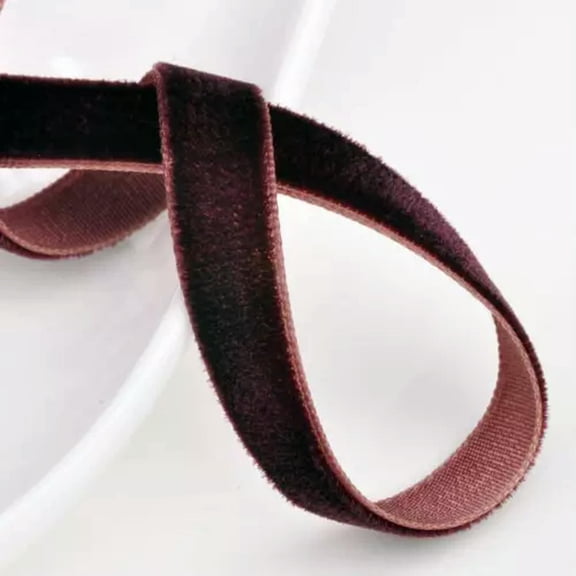 U8MO 3/8" 10mm Solid Flocked Velvet Ribbon lot Sewing Trim 10 yards / 200 yards-18# Deep Coffee-10 yards