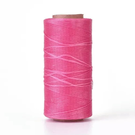 U8MO 3 Roll 0.8mm Flat Waxed Polyester Micro Macrame Cord Waxed Sewing Threads String-Fuchsia