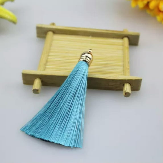 U8MO 3'' Tassel Craft Jewelry Making DIY Earrings Accessory Pendant Curtain Tassels-23# peacock blue
