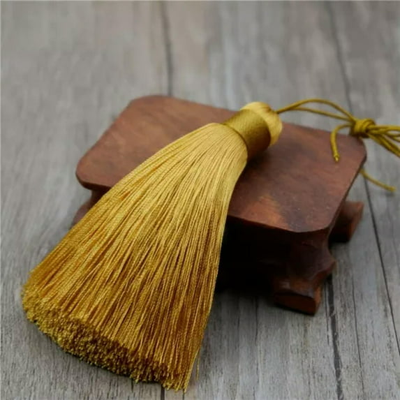 U8MO 3'' rayon Ice Silk Earrings Tassel Trim Pendant Jewelry Making DIY Tassels-earthy yellow
