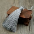 thumbnail image 1 of U8MO 3'' rayon Ice Silk Earrings Tassel Trim Pendant Jewelry Making DIY Tassels-light gray, 1 of 9