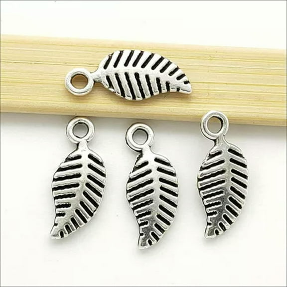 U8MO 30/50/120X Mini Leaves Tibetan Silver Charms Pendants for Jewelry Making 15*6mm-50pcs