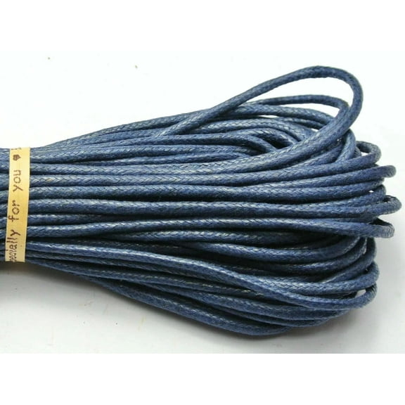 U8MO 30 Meters Navy Blue Waxed Cotton Beading Cord Thread Line 2mm Jewelry String