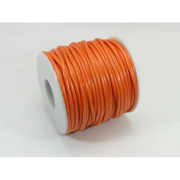 U8MO 30 Yards Spool Korean Waxed Cord String Thread Round 2mm for Bracelet Necklace-1# Orange