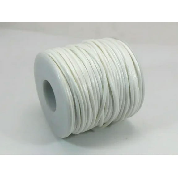 U8MO 30 Yards Spool Korean Waxed Cord String Thread Round 2mm for Bracelet Necklace-2# White