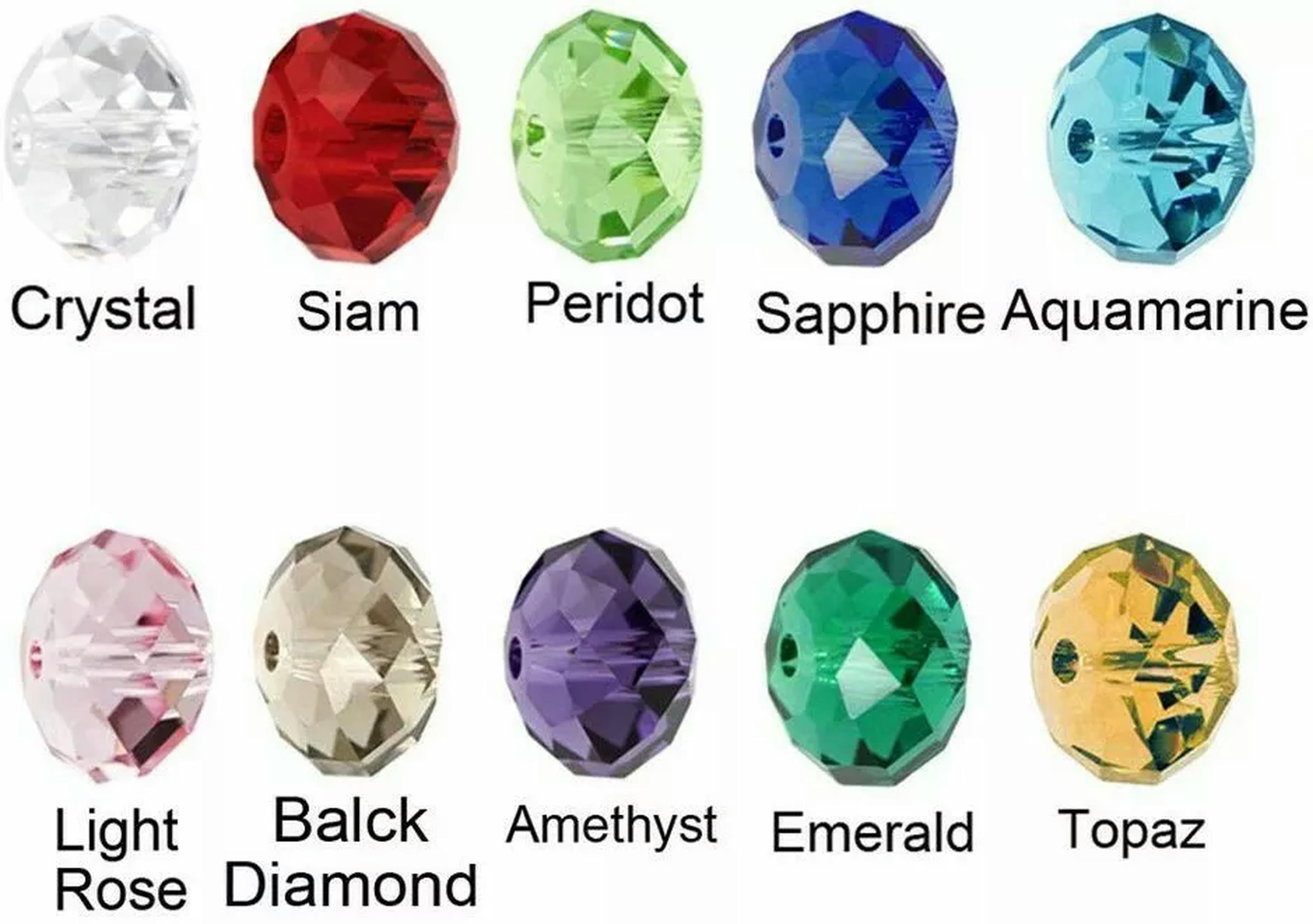 U8MO 300 Rondelle Beads 8mm Faceted Glass Assorted Lot Abacus Bulk Jewelry Supplies