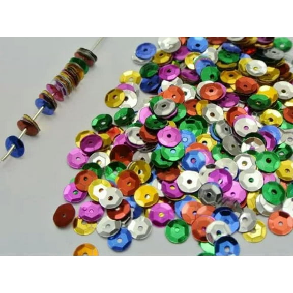 U8MO 3000 Mixed Color 8mm CUP round loose sequins Paillettes sewing Wedding craft-Multi-Color