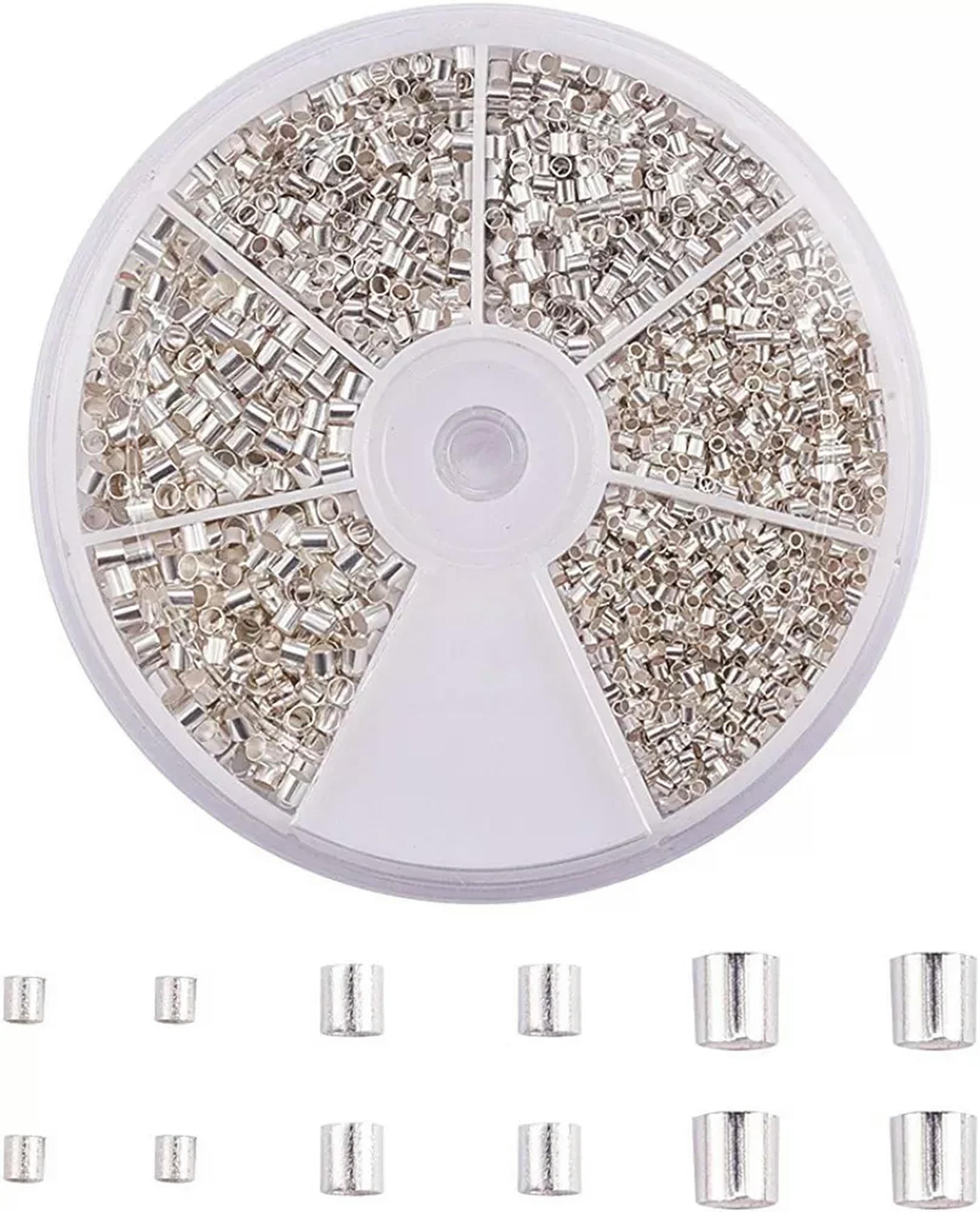 U8MO 3000 Silver Crimp Beads 1.5mm 2.5mm Tube Crimp Beads Brass Beads Findings BULK