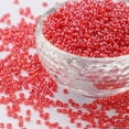 thumbnail image 1 of U8MO 30000pc/pound Transparent Colours Lustered Glass Tiny Beads Round Loose Bead 2mm-Red, 1 of 2