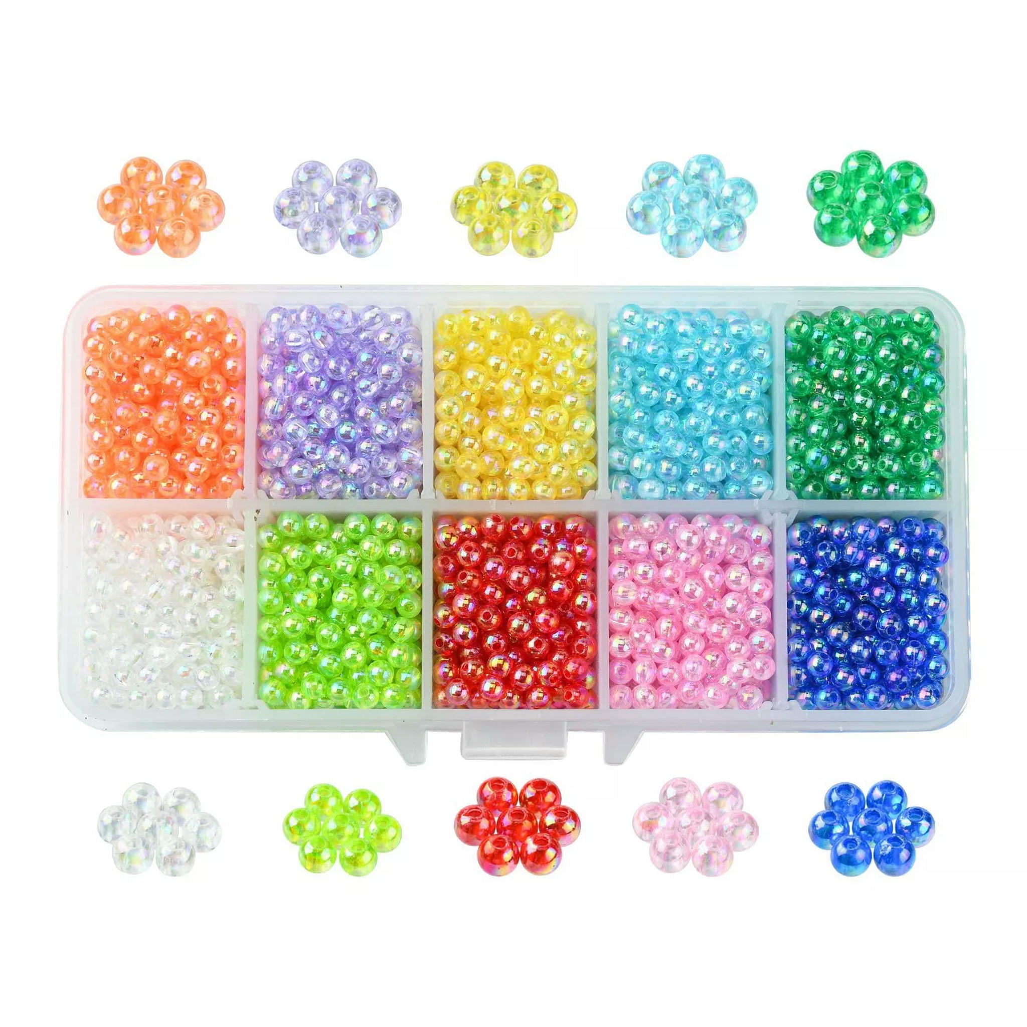 U8MO 3000x Transparent Acrylic Beads for DIY Jewelry Craft Making Bracelet Supplies
