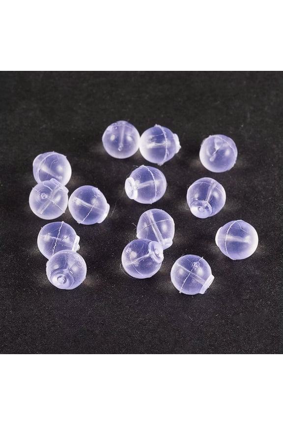 300pcs Clear Silicone Ball Earnuts Safety Earring Backs Earwire Stoppers 6.5mm