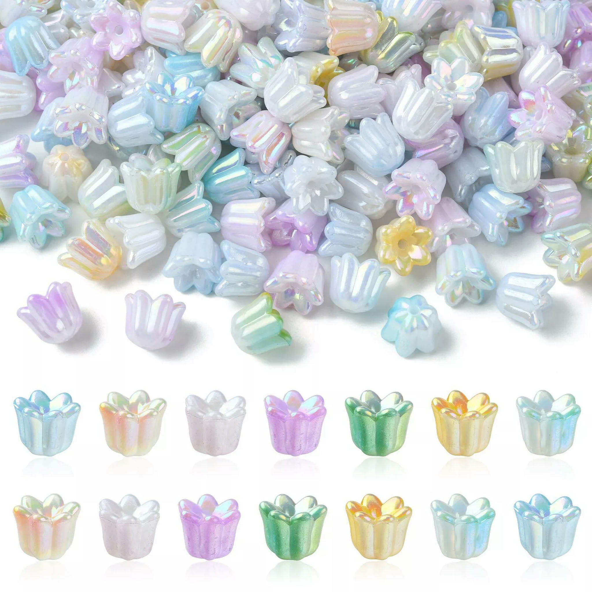 U8MO 300x Resin Shell Lily of The Valley Flower Floral Jewelry Making Spacer Beads