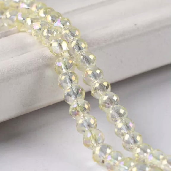 U8MO 30pcs 6mm Rondelle Barrel Faceted Crystal Glass Loose Spacer Craft Beads lot-Citrine Yellow