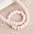 thumbnail image 1 of U8MO 30pcs 6x4mm Rondelle Cylinder Shiny Glazed Ceramic Porcelain Loose Spacer Beads-Pale Pink, 1 of 4