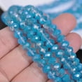 thumbnail image 1 of U8MO 30pcs 8x6mm Rondelle Faceted Coated Crystal Glass Loose Beads Lot DIY Jewelry-Lake Blue, 1 of 6