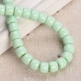 thumbnail image 1 of U8MO 30pcs Flat Round Cylinder 6x8mm Opaque Glass Loose Beads For Jewelry Making DIY-Light Green, 1 of 5