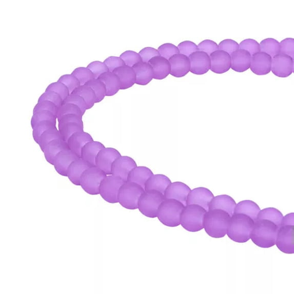 U8MO 31.4" Strd 26 Color Transparent Glass Beads Round Frosted Finish Loose Beads 6mm-BlueViolet