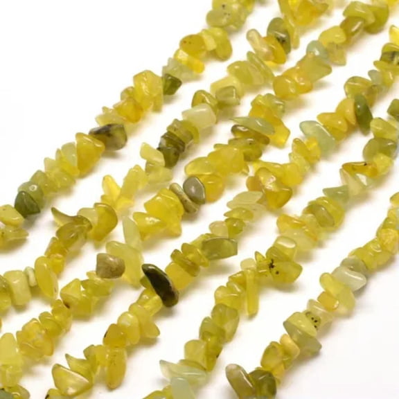 U8MO 31.5" Mixed Natural Gemstone Chip Beads Mini Stone Loose Spacer DIY Craft 5~8mm-Natural Jade