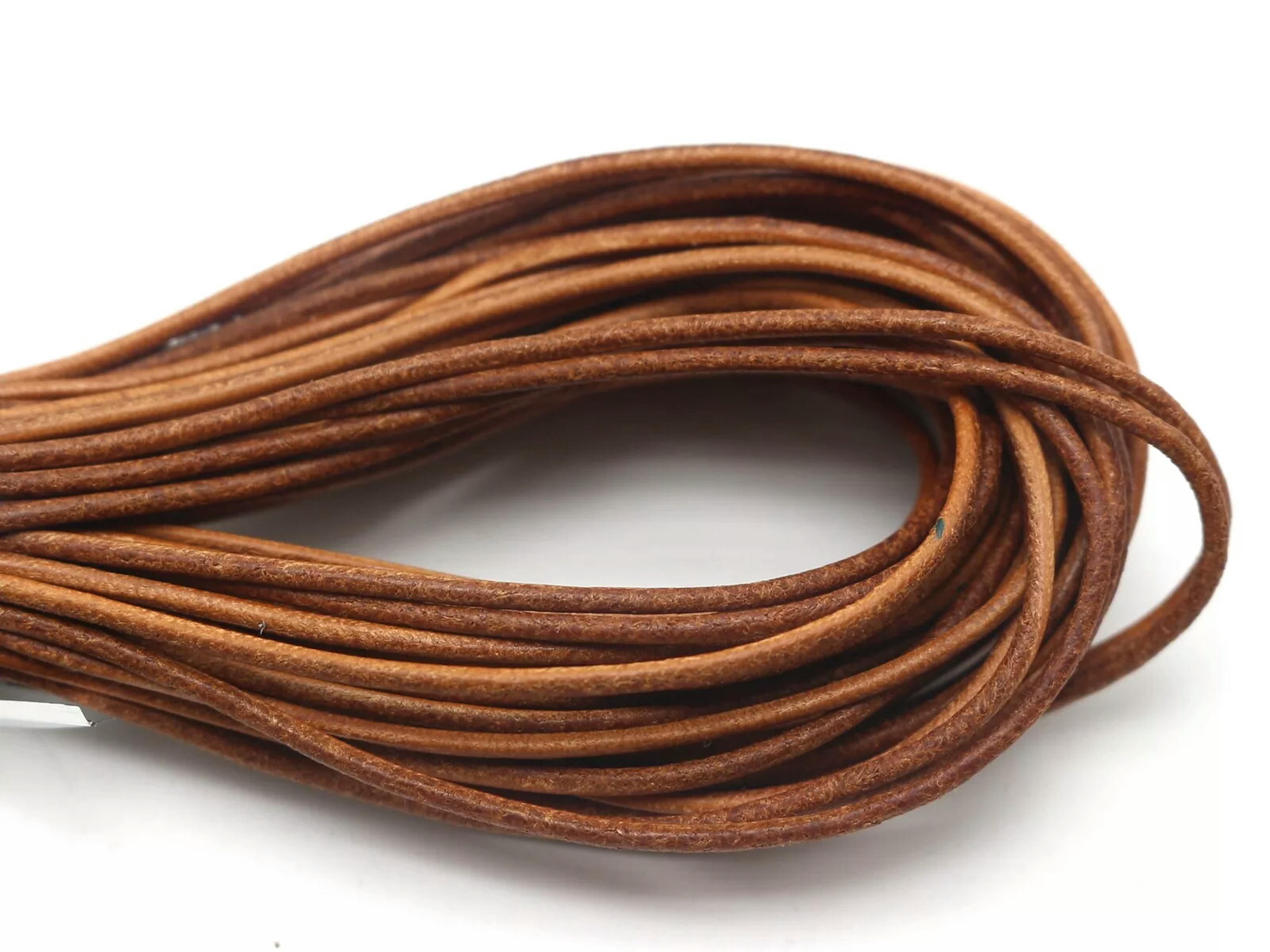 U8MO 32.8 feet Natural Color Round Real Genuine Leather Cord 1.5mm ...