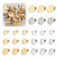thumbnail image 1 of U8MO 32Pcs Flat Round Stainless Steel Stud Earring Findings Friction Ear Nuts 12~16mm, 1 of 8