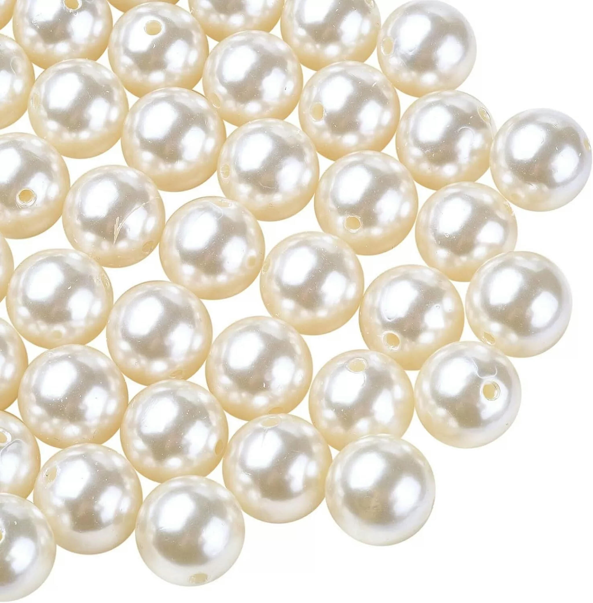U8MO 35x Imitated Pearl Large Acrylic Beads Spacers for DIY Jewelry Making Supplies