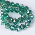 thumbnail image 1 of U8MO 3mm 4mm 6mm 8mm 10mm 12mm AB Rondelle Faceted Crystal Glass Loose Beads lot-11A) Peacock Green AB-12X8mm (10pcs), 1 of 9