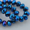 thumbnail image 1 of U8MO 3mm 4mm 6mm 8mm 10mm 12mm Rondelle Faceted Crystal Glass Loose Spacer Beads lot-115) Metal Blue-4X3mm (100pcs), 1 of 9