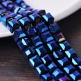 thumbnail image 1 of U8MO 3mm 4mm 6mm 8mm 10mm 14mm Crystal Glass Cube Faceted Loose Crafts Beads Lot-(19) Metal Blue-3mm (100pcs), 1 of 9