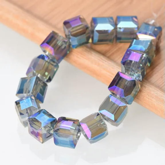 U8MO 3mm 4mm 6mm 8mm 10mm Cube Faceted Crystal Glass Loose Craft Beads DIY Jewelry-3mm(100pcs)-Blue Colorized